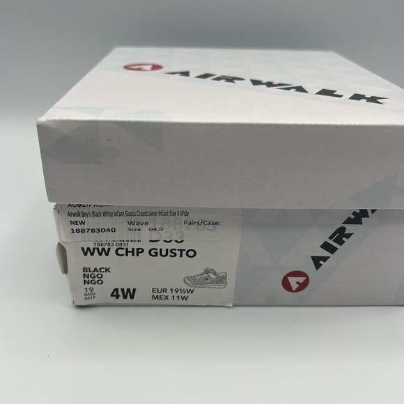 Airwalk Gusto Cross Trainer Black Slip On Strap Shoes - Baby Toddler Size 4 NEW - Picture 8 of 8